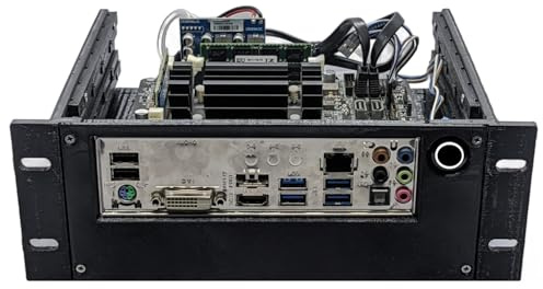 Caja para PC NAS rack 2U - Armario de red de 10 pulgadas - Placa base Mini-ITX - Petg Reciclated - para TrueNAS, OpenMediaVault, Home Assistant (4X SATA 2.5 (7mm) | 0X NVMe mounts)