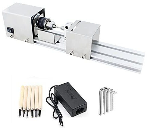 Mini tornio, fai da te per la lavorazione del legno, tornio per legno, lucidatrice per perline, mini tornio per legno a velocità variabile, tavolo per utensili, tornio per la lavorazione del legno,