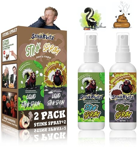 StinkBlitz Spray Fetido Líquido, Spray para Pedos Extrafuerte, Spray Olor Caca, Spray Pedos Apestosos Broma Fiesta del Día de los Inocentes de Halloween (30mlx2)