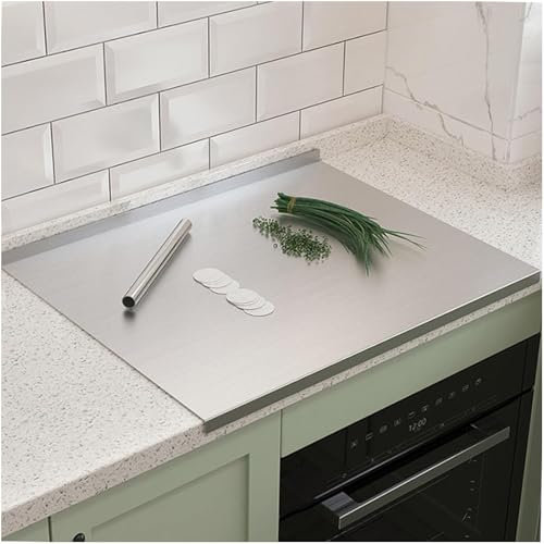 316 Stainless Steel Cutting Chopping Boards for Kitchen, Steel Cutting Board for Meat, Fruits, Vegetables, Bread, Baking Boards with Pastry Scraper and Rolling Pin,40x70cm/15.7Lx27.5W