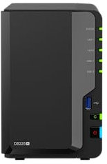 Synology DiskStation DS225+ 2-Bay 3.5 Diskless, CPU Intel Celeron, 2GB RAM, 1x 2.5GbE, 1x 1GbE, 2X USB 3.2