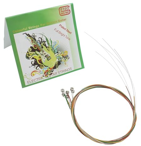 6 Stück E-Gitarrensaiten-Set bunte Saiten für Anfänger, Konzertgitarre, Saiten für Anfänger