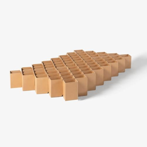 ROOM IN A BOX Bett 2.0 Low - Klappbett aus Wellpappe. Variable Briete & Länge. Auch als Gästebett. Lattenrost Nicht nötig. Sekundenschneller Aufbau (Small)