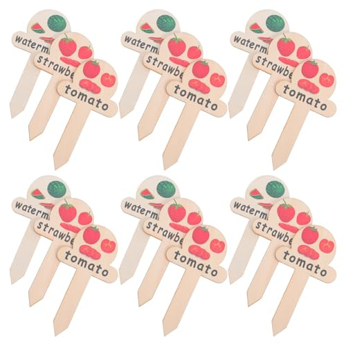 VILLCASE 30pcs Garden Plant Markers Wooden Stake Tags for Outdoor Weatherproof Garden Labels Fruit Vegetable Stake Signs Gardening Tags Greenhouse Accessories
