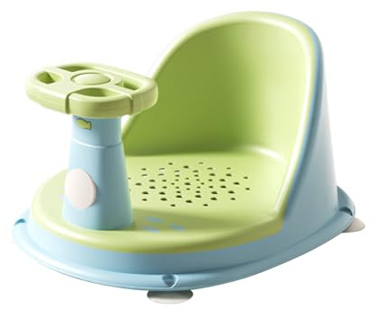 XUQEAYWD Asiento de baño para bebé, 38 x 21 x 30 cm, asiento para niños pequeños, asiento de bañera con volante, antideslizante y gran comodidad, juguete de bañera