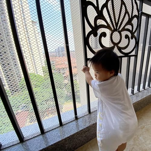 SSDDLZEQ Balcony Safety Mesh Black Flexible Plastic Wire Mesh Fence Mesh Hexagonal Hole Garden Mesh Railing Deck Attic Roll Fence(0.6x5m/1.97x16.4ft)