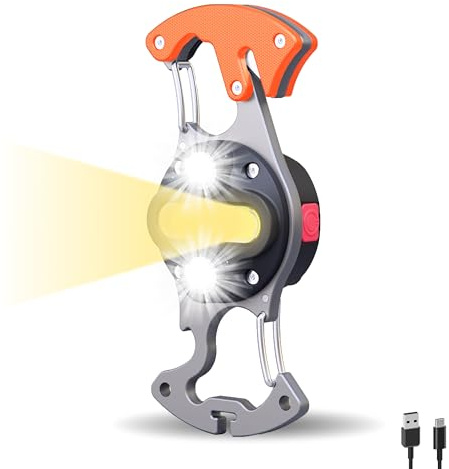RABLEX RB564 Mini LED Arbeitsleuchte 500 Lumen – USB-C aufladbare mini taschenlampe mit 6 Lichtmodi & Magnetfuß | schlüsselanhänger feuerwehr lampe, mini taschenlampe aufladbar, helmlampe feuerwehr