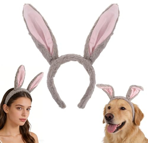Tucnoeu 2 Stück Hasenohren Haarreif - Hasenohren Kostüm - Osterhasen Kostüm Braun | Perfekt für Osterdekorationen, Karneval und Cosplay