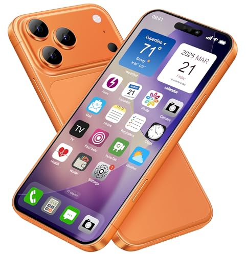 Dummy Fake Phone Model, Looks Like Real Phone Dummy Compatible with Phone 17 Pro, Prank Stuff Decoy Pear Non-Working Toy Phone 17 Pro for Kids (Orange)
