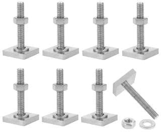8 Pezzi Adattatore per Binario a T Bulloni a Testa Quadrata Kit Viti per Barre a T Bulloni Inox Filettatura M6 Viti Scorrevoli M6 Adattatore con Dadi e Rondelle per Track 20x20x40 mm