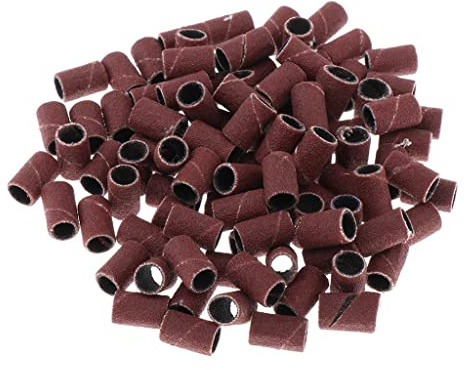 Cirraorive 100 Stück Maniküre Schleifbänder Nagelfräser Aufsätze Pediküre Polierkappen Gel Nagelentferner Sandpapier Beständig für Salon Heimwerken Kosmetische P, Braun, 120