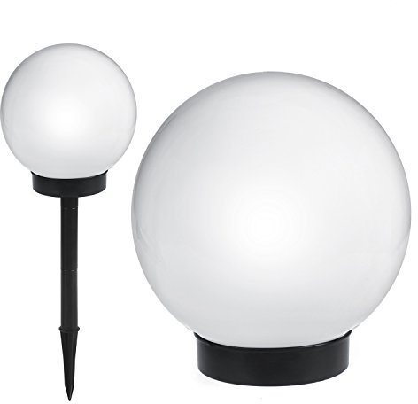 Green Blue Torce da giardino Lampada Solare Sfera Terra Luce al Suolo del Percorso Impermeabile Illuminazione Fino 8 Ore (Bianco, 1 pezzo - 20cm)