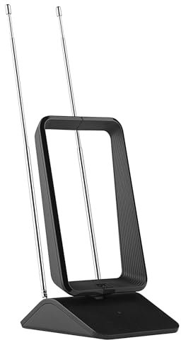 One For All Amplified Indoor Digital TV Aerial - Ready to receive Freeview and Analogue TV Signals within a range of 15 miles – Full HD Ready - HDTV Antenna – UHF/VHF – black - SV9460