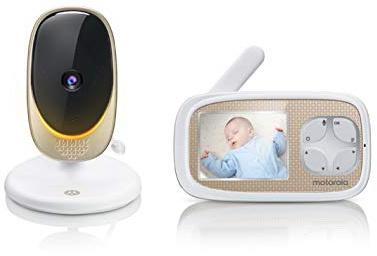 Motorola Baby Comfort 40 - Baby Monitor con pantalla de 2,8 - Video wifi para bebés y monitor doméstico con luz ambiental - Blanco
