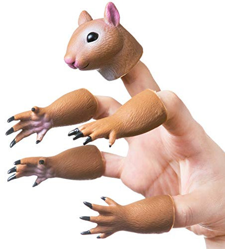 Yolococa Handi Squirrel Eichhörnchen Fingerpuppe Realistisch Tier Neuheit Spielzeug für Kinder Erwachsene