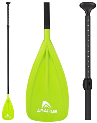 Abahub SUP paddles – 3 delar justerbar ståpaddel – lätt åra för paddleboard, justerbar aluminiumlegering PU-belagd axel 172 cm – 213 cm, grönt plast nylonblad
