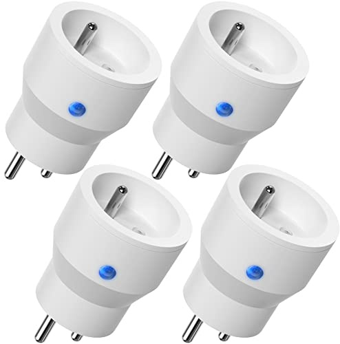 SURNICE Prise Connectée WiFi, 10A Prise Intelligente Compatible avec Alexa, Google Assistant, Commande Vocale, Contrôle à Distance et Configuration Bluetooth, 4 Pack