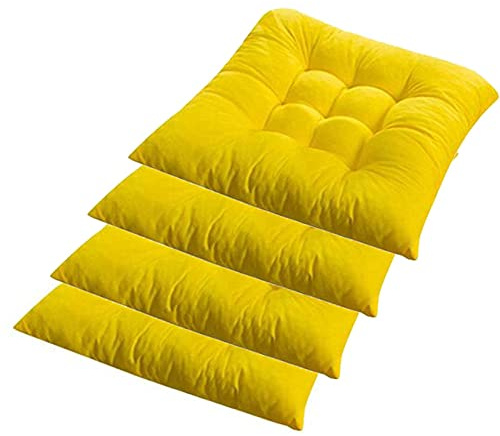 FOGUO 4er Set Stuhlkissen, Sitzkissen für Gartenstuhl, Bequeme UV-beständige Indoor U. Outdoor Stuhlauflage als Stuhl Kissen, Weiches Sitzpolster Stuhl, Waschbar Sitzauflage Bank