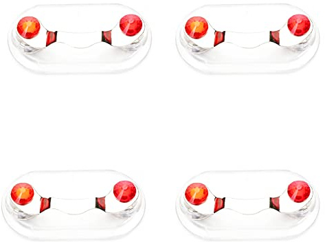 Magnetische Brillenhalter für Ausweise, Ausweishalter, Brillenhaken aus Edelstahl, Mini-Sonnenbrillenständer mit Kristallen und Perlen, 12 Farben, 4 Stück, rot, One size