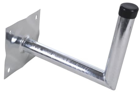 Erwin Weiß GmbH Wandhalterung Stahl Abstand 35 cm I Wandhalter | für Satellitenschüsseln & Wetterstationen I Stahlrohr Durchmesser 48 mm I Winkel Wandhalterung für Sat Antenne