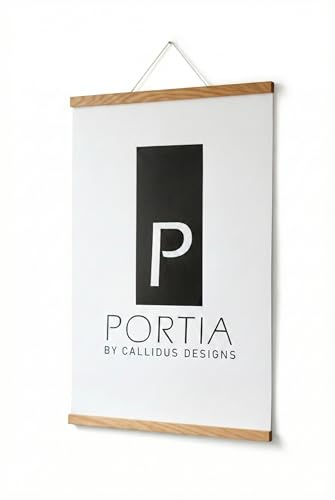 P Portia by Callidus Designs Magnetische Posterleiste aus FSC®-zertifizierten Eichenholz, Posterklemmleiste, Fotosaufhängung in DIN A1, A2, A3, A4 (21cm, 30cm, 42cm, 60cm) (A3 Eiche 30 cm breit)