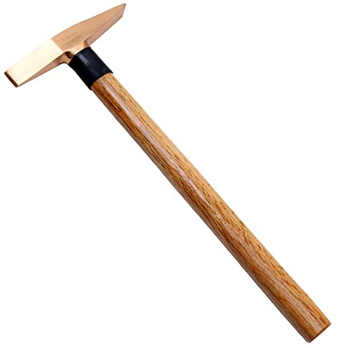 WEDO CO2208B Maurerhammer mit Holzgriff Flachkopfhammer aus Kupfer 150g, 330mm