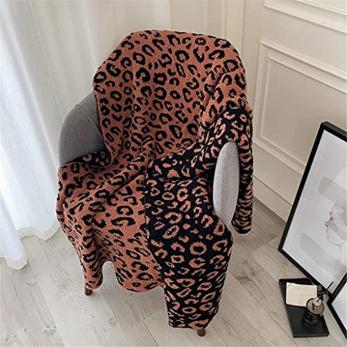 REJOON Leopardenmuster Bettende Handtuch Sofadecke Büro Nickerchendecke Handtuch Steppdecke Koralle Fleecedecke (Color : C, Size : 130cmx170cm)