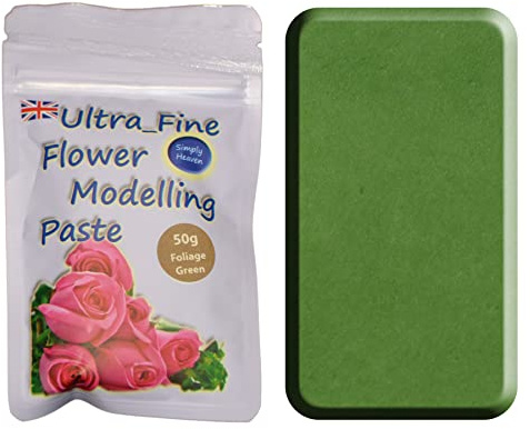 SimplyHeaven 50g Sugar Florist, Gum Paste - Sugarcraft Florest Flower Modelling (Foliage Green)
