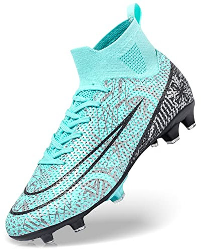 DimaiGlobal Zapatillas de Fútbol Hombre Spike Aire Libre Profesionales Atletismo Entrenamiento Calzado de Fútbol Training Botas de Fútbol Tacos de fútbol Zapatos de Deporte 40EU Turquesa