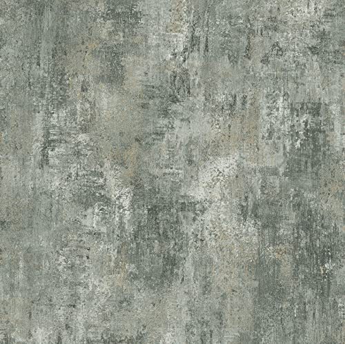 SOPHIE LAURENCE Plain Distressed Stone Concrete Effect Cove Texture Feature Wallpaper - Thick Heavy Duty Soild Paste The Paper Designer Wallpaper (Full Roll, Charcoal Grey)
