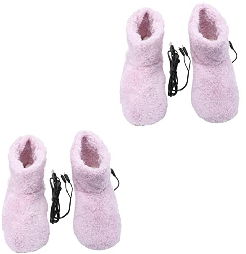 Beavorty 2 Paar Elektrische Warme Schuhe Hausschuhe Für Fuzzy Für Paare Massage Hausschuhe Nützliche Paar Warme Schuhe Heiße Hände Handwärmer USB Wiederaufladbare Fußwärmer