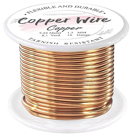 Copper Wire 16 Gauge, 1.3mm/23FT Beaded Jewelry Craft Wire, Used for Jewelry Crafts Making, Ornaments Floral Decoration Handmade