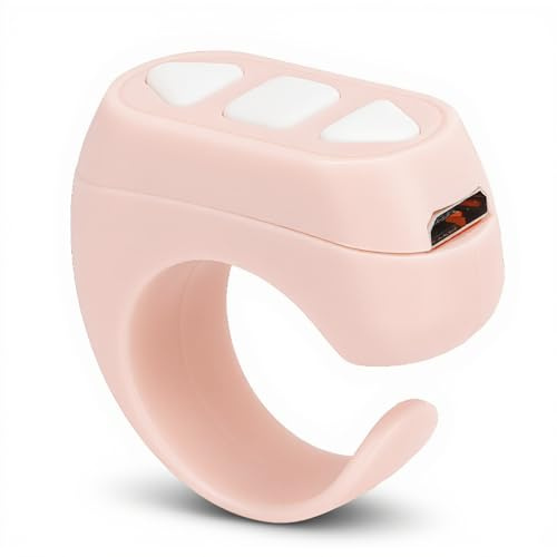 for TIK Tok Remote, for Tiktok Scrolling Ring, Bluetooth Page Turner for Kindle APP, for TIK Tok APP Compatible with IOS & Android (Pink)