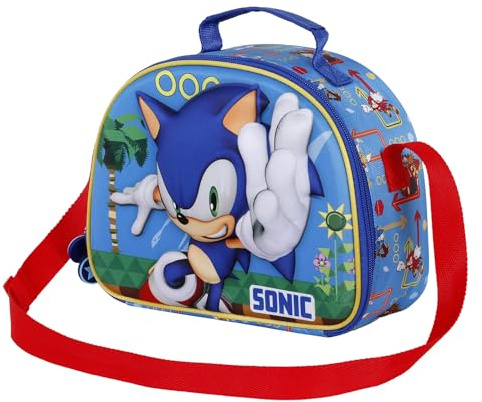 Sonic The Hedgehog - SEGA -Sonic Faster-Porta Merenda 3D, Blu, 25.5 x 20 cm