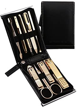 Set de Manicura Pedicura Conjunto de 9 piezas de acero de alto carbono Clippers de uñas Conjunto de manicura portátil Conjunto Decoración de la decoración Cuidado del pie Belleza Set Cuidado de uñas c