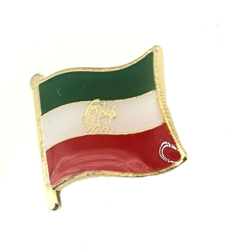 Imperial State of Iran Iranian Lion and Sun or Sheer-o Khorsheed Metal Enamel Country Flag Pin Badge