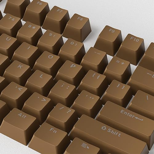 Catekro Standard Doubleshot ABS Tastenkappen-Set, OEM-Profil, Durchscheinend für DIY Mechanische Tastatur (Braun-ABS)