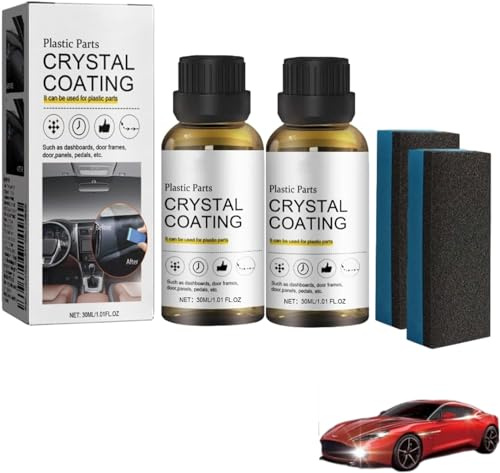 Kunststoffteile Kristalline Beschichtung, 2024 New Auto-Kunststoff-Restaurator, Auto-Plastikteile-Renovierungsmittel, Car Plastics Restorer (2pcs)