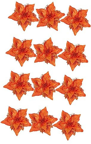 18 Stück dekorative künstliche Blumen für den Außenbereich, Blumen, Hochzeitsdekorationen, grüne Pflanzen, künstlicher Kranz, Weihnachtsstern, Blumenarrangements, dekorative CHRI