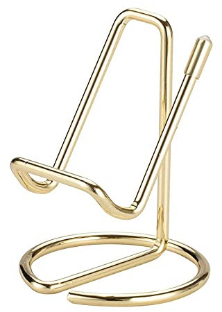 Grendly Business Visitenkarten Halter für Schreibtisch, Metall Business Visitenkarten StäNder, BüRo Desktop Namen Karten Halter (Gold)