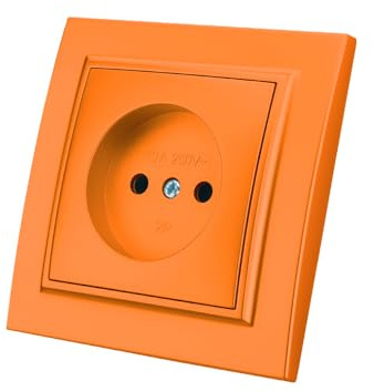 Enchufe de pared empotrado,Juego de enchufes eléctricos de pared,Enchufe de pared interior 250V AC 16A,naranja Enchufe sin conexión a tierra,EP-03
