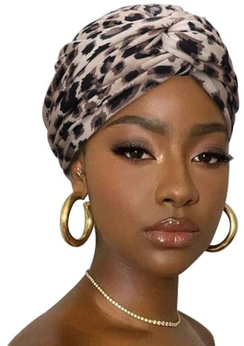 DRESHOW Hair Wrap para Mujeres Acanalado Suave Turbante Stretch Jersey Cabeza Bufanda Transpirable Ligero Turbante