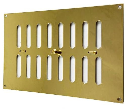 Polished Brass Heavy Duty Hit & Miss Vent Ventilator 229mm x 152mm