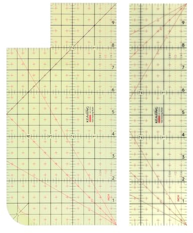 EFUTURETIME Bügellineal Hitzebeständig Satz, 10 x 2,5 + 10 x 5 inch, Heißbügellineal Universal, Hot Ironing Ruler, Spezialisiert auf Bügeln, Aufbügeln, Saum, Imperiale