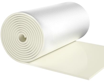 Tapis d'isolant Phonique pour Voiture Isolation Thermique Capot Moteur, Mousse Anti Bruit Auto-adhésifs pour Capot de Voiture, Porte et Coffre de Toit de Moteur(Blanc,100 x 100cm TK 10mm)