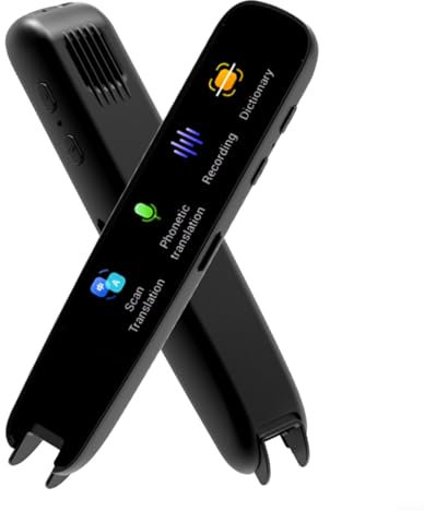 Advokingtap Escanear Translator Pen, Punto de escaneo inteligente Lectura Pluma, Traducir 123 idiomas sin conexión, para reuniones, aprendizaje, viajes (negro)