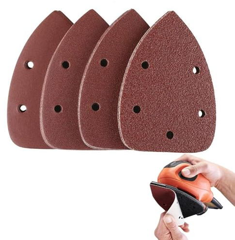 40 Pieces Sanding Pads for Electric Sander, 5 Holes Sandpaper Assortment, 40/80/120/240 Grit Sanding Paper for Random Orbital Sander, Ideal for Polishing and Finishing