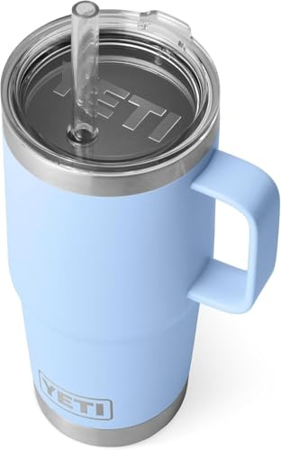 YETI Rambler Straw Mug, Stainless Steel Vacuum Insulated Mug with Straw Lid, Big Sky Blue, 25 oz (739 ml)