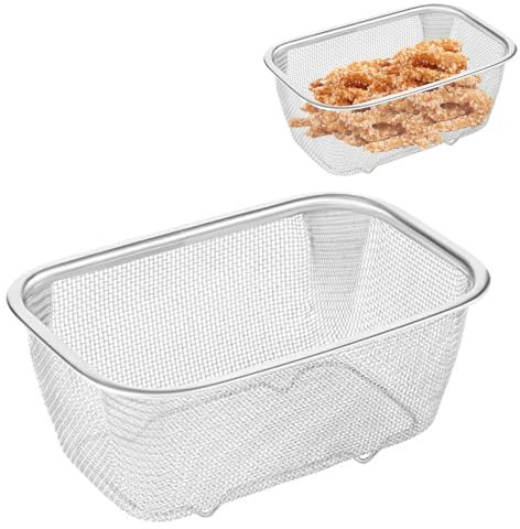 Colino In Acciaio Inox,Cestello Rettangolare,a Maglia Fine,in Acciaio Inox,Cestino In Filo Di Acciaio Inossidabile,Colino A Maglia Fine Ciotola Per Lavare Il Riso,sciacquare Frutta E Verdura