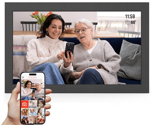 15.6 Inch WiFi Digital Picture Frame IPS Touch Screen HD Disply,Video Clips and Slide Show,Auto-Rotate, Wall Mountable,Send Photos Instantly from Anywhere with via Frameo APP (15.6 INCH)